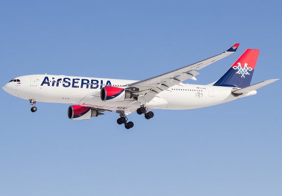 Самолет Airbus A330 авиакомпании Air Serbia
